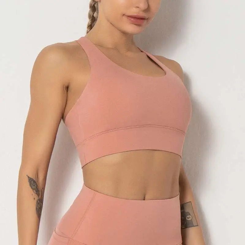 Black Seamless Women’s Shockproof Running Sports Bra