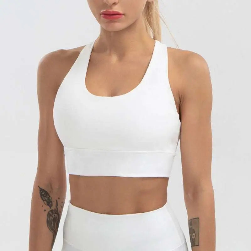 Black Seamless Women’s Shockproof Running Sports Bra