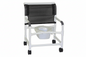 MJM International 126-4-NB Extra-wide Shower Chair 26" Internal Width, Open Front Seat0 Qt. Slide Out Commode Pail, 425 Lbs Weight Capacity