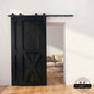 Classic Single Bypass 2 Door Barn Door Kit | Black Hardware