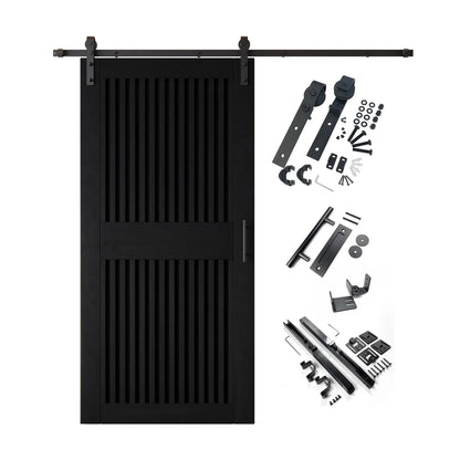 Vertical Slat Barn Door Kit | Black Hardware