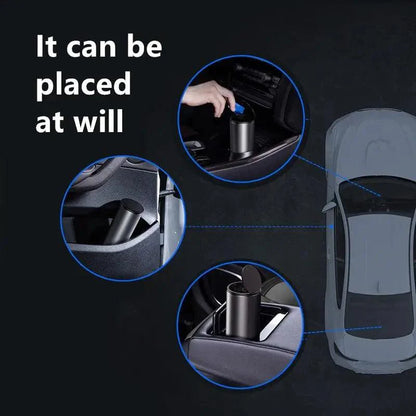 Black Small Trash Bin Garbage Can For Car Waste Rubbish Basket Organizer Storage Holder Car Accessories