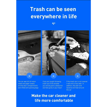 Black Small Trash Bin Garbage Can For Car Waste Rubbish Basket Organizer Storage Holder Car Accessories