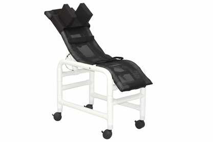 MJM International 191-MC-HB Reclining bath / shower chair (MEDIUM), with base & casters, with head bolster, 130 lbs weight capacity