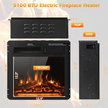 18/22.5 Inch Electric Fireplace Insert with 7