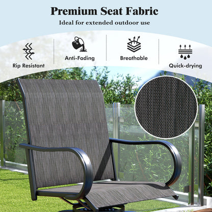 2 Pieces 360 Rotating Bar Stool Set with Armrests for Patio