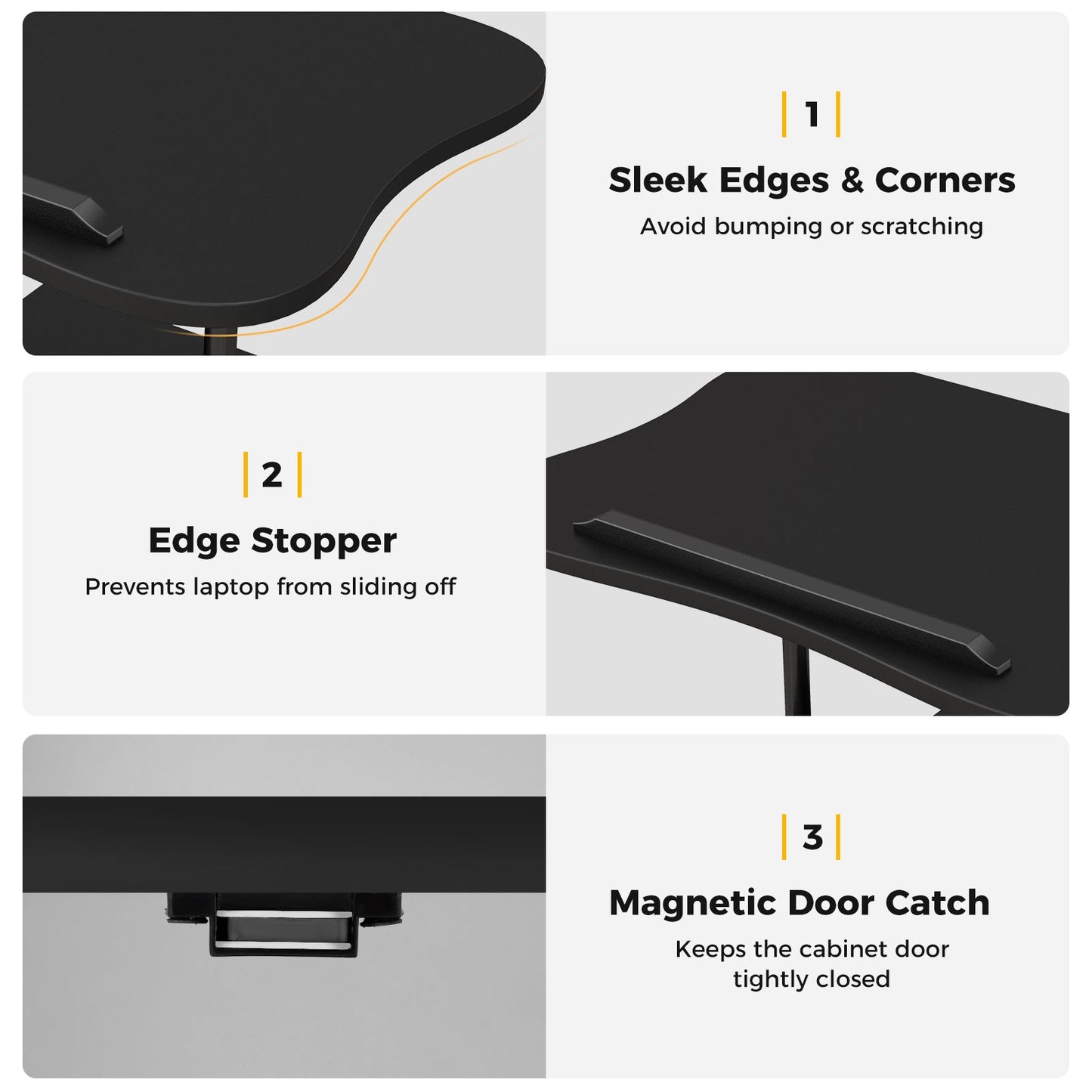 Adjustable Mobile Standing Desk Cart with Tilt Desktop and Cabinet