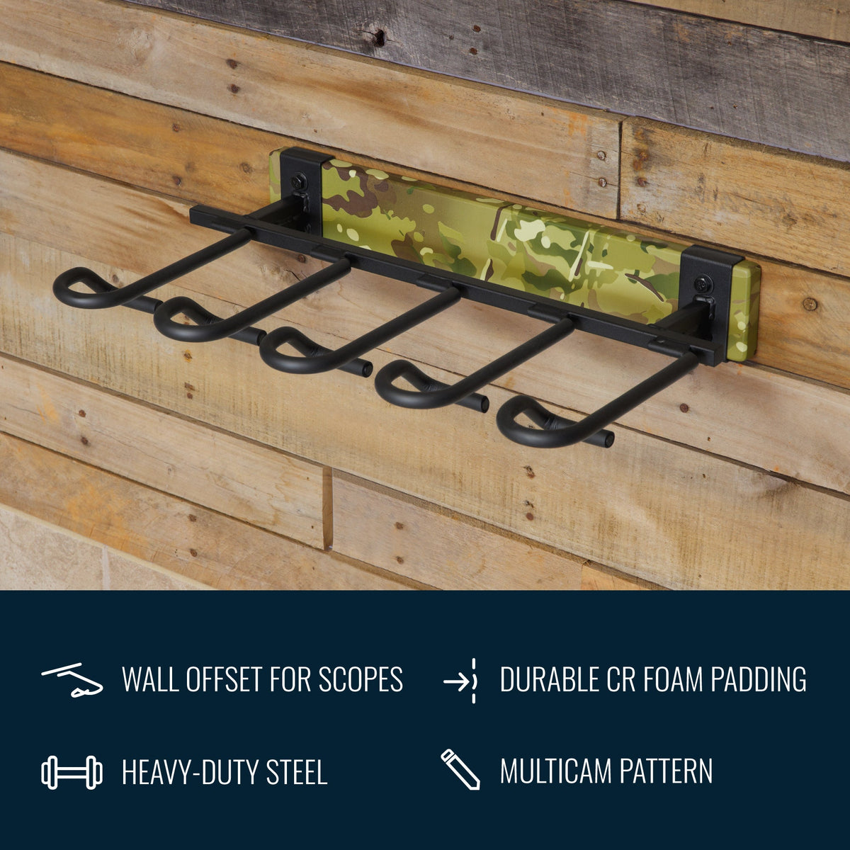 FORGE Firearm Rack | Wall Mount Display | 5 Slots | MultiCam