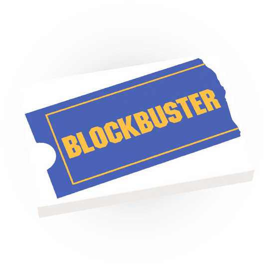 Blockbuster Store Sign - DVD Rentals - Custom Printed - Made Using a LEGO® Tile