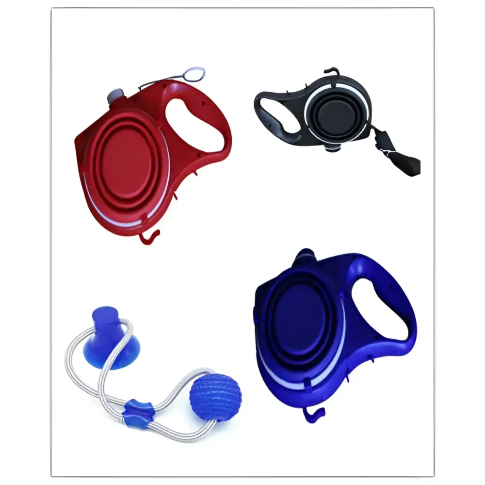 Blue Collapsible Pet Water Bottle with Pet Rope