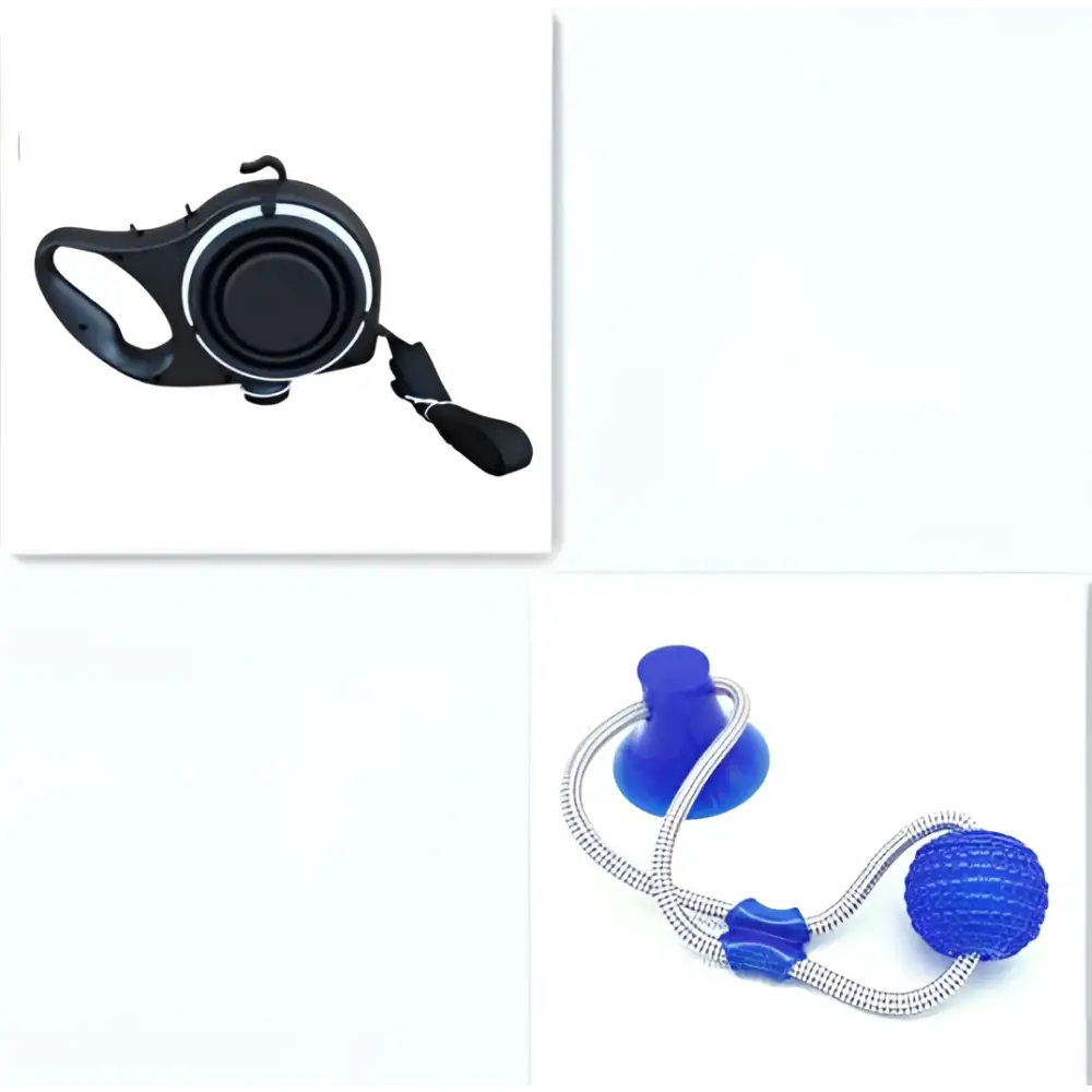 Blue Collapsible Pet Water Bottle with Pet Rope