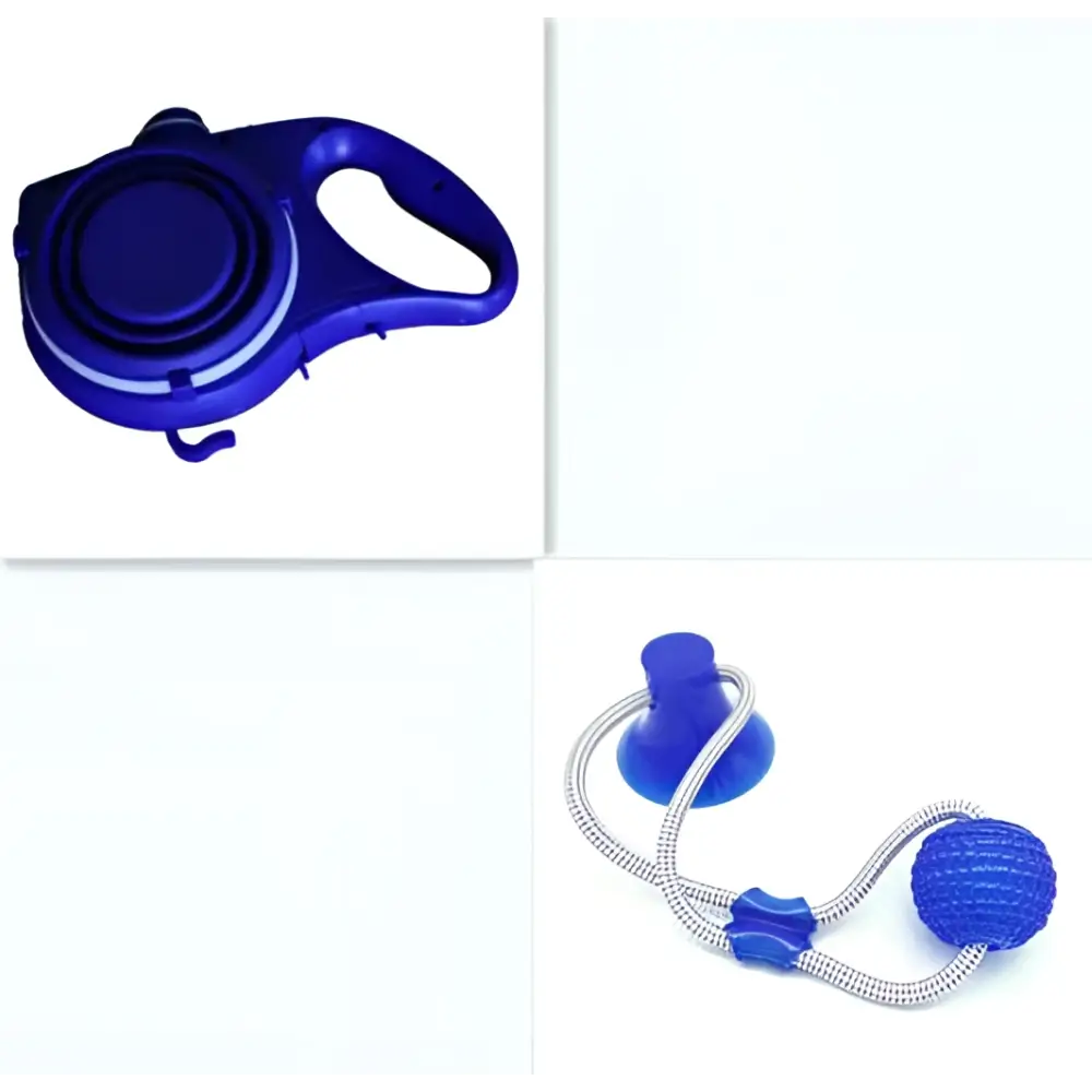 Blue Collapsible Pet Water Bottle with Pet Rope