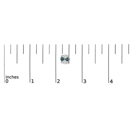 Blue Diamond Composite Cluster Stud Earrings in Sterling Silver – 2 Cttw