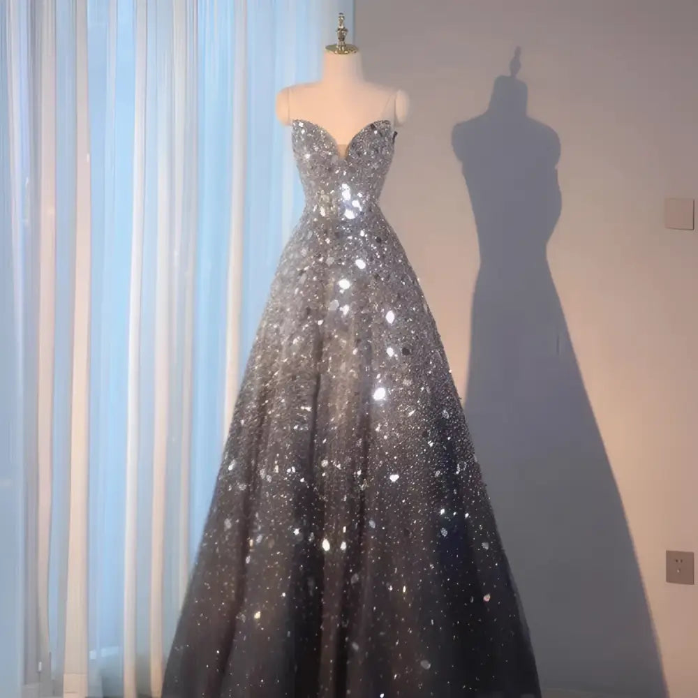 Blue Heavy Industry Wedding Evening Dress