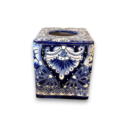 Blue & White Talavera Tissue Box Cover | Vibrant Mexican Decor