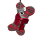 Bone Plaid Stocking  For Pets