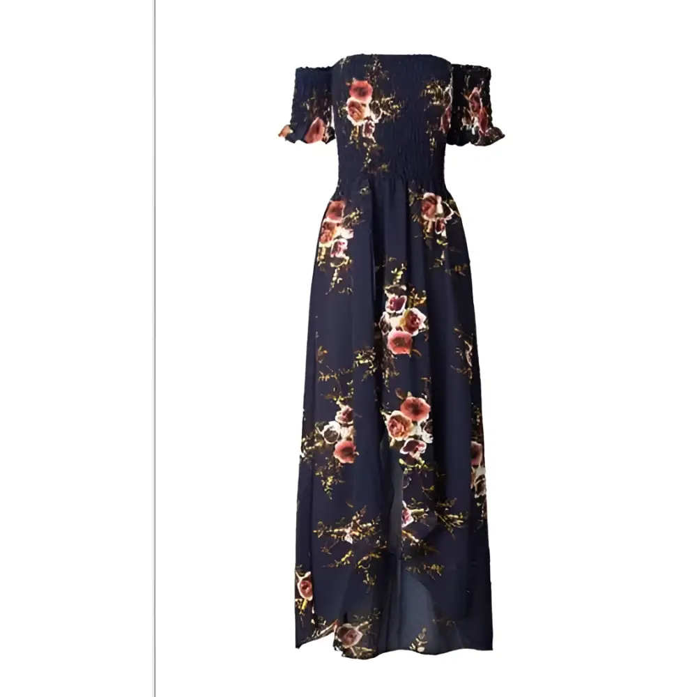 Boho Style Long Dress Women Floral Off Shoulder Maxi