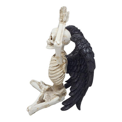Yoga Skeleton Figurine - Urdhva Hastasana in Sukhasana Pose