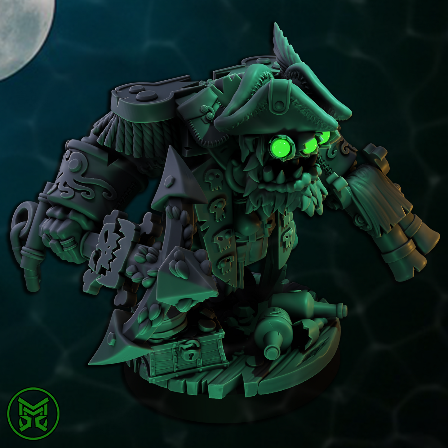3d Printed Pirate Ork Commando Boss by Mekka Miniatures