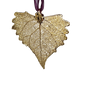 Gold Cottonwood Leaf with Sheer Ribbon Ornament