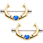 3/4 Blue Faux Opal Diving to You Dolphin Duet Nipple Shield Set