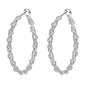 Braided Hoop Earrings In 18KT White Gold