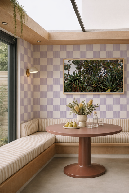 Checkers Wallpaper, lavender