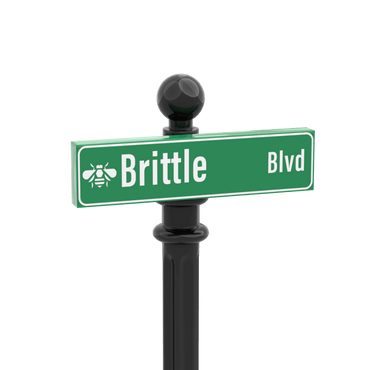 "Brittle Blvd" Street Sign - Custom Printed - 1x4 Tile Made with LEGO® Parts
