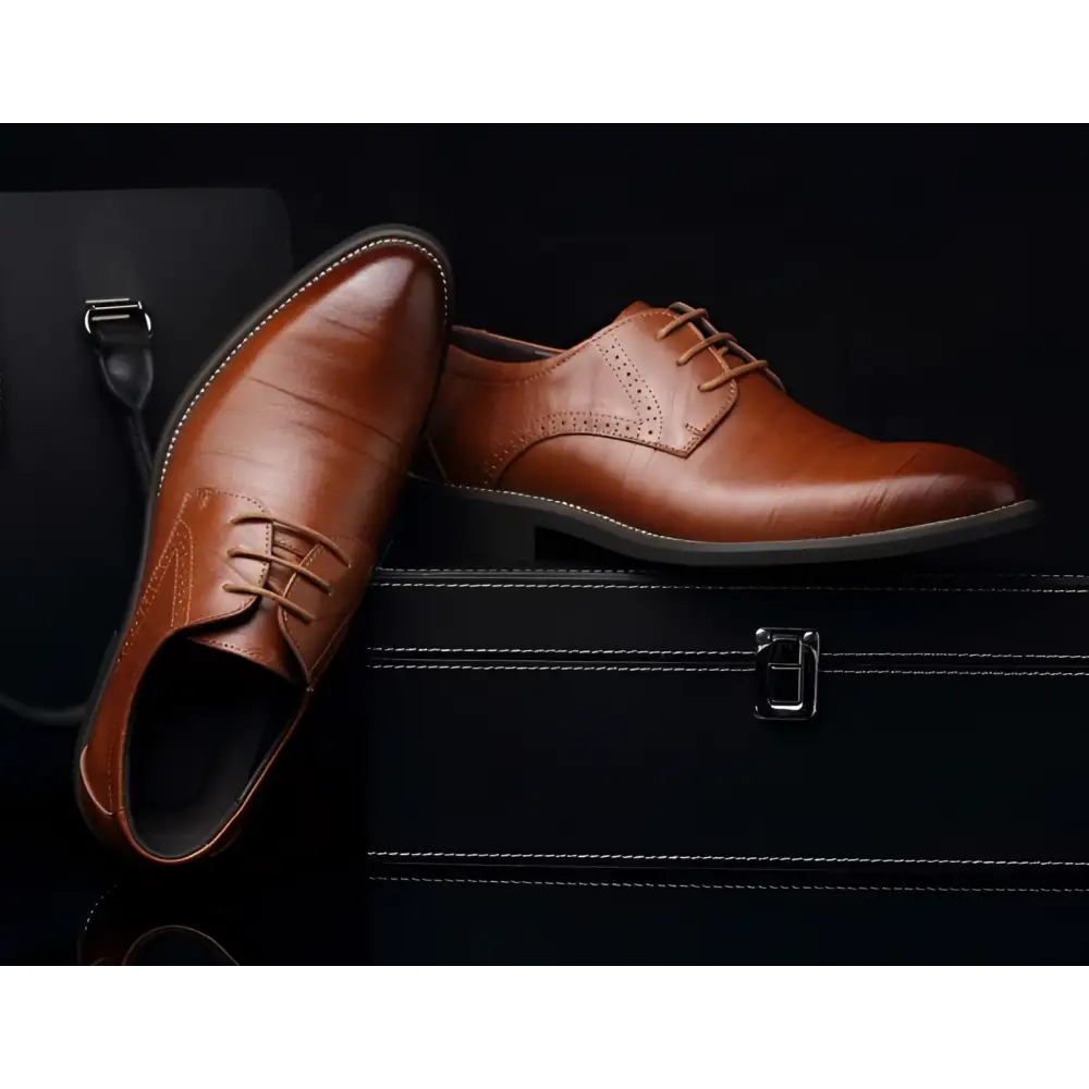 Brown Leather Oxford Dress Business Shoes