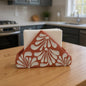 Brown & White Talavera Napkin Holder | Hand-Painted Mexican Decor