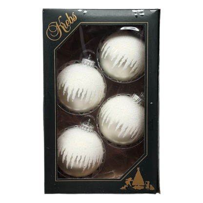 Krebs Value Glass Ball 4 pack - Icicle Drip on Silver