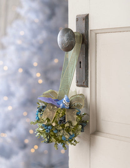 Blue Jay Mistletoe Kissing Ball - 5 inch