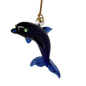 Solid Blown Glass Dolphin Ornament