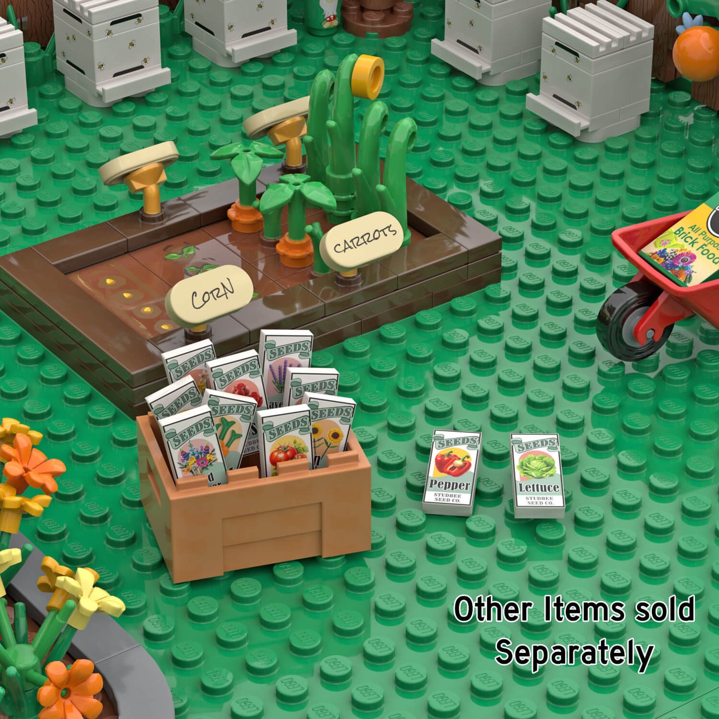Seed Packet, Carrot - Custom Printed Minifig Scale Tile - Made Using LEGO® parts