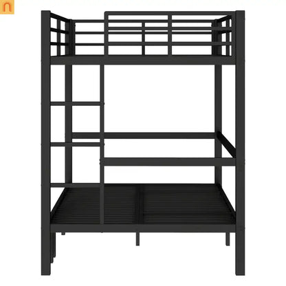 Bunk Bed Twin XL over Twin XL Metal Black Pull-Out Lower Bunk 3-Section