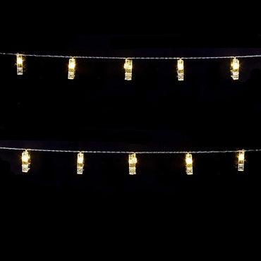 B/O 10L Plastic Clip Warm White Led Lights