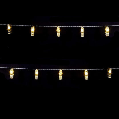 B/O 10L Plastic Clip Warm White Led Lights