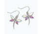 Crystal Dragonfly Earrings – Soft Fuchsia