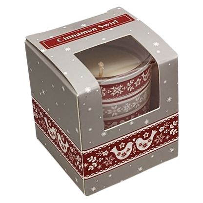 Glass Votive Scented Candle - Cinnamon Swirl