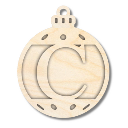 Unfinished Wood Layered Letter Christmas Ornaments | A-Z | 2 Piece | 5" Tall | 1/8" Wood | Wood Craft DIY