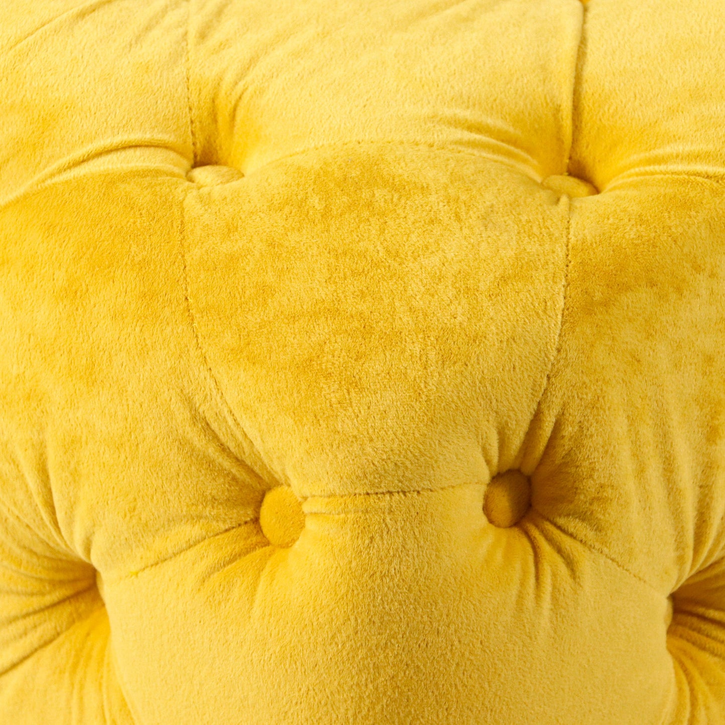 Yellow Modern Velvet Upholstered Ottoman Small Cube 18.11x18.11x18.9
