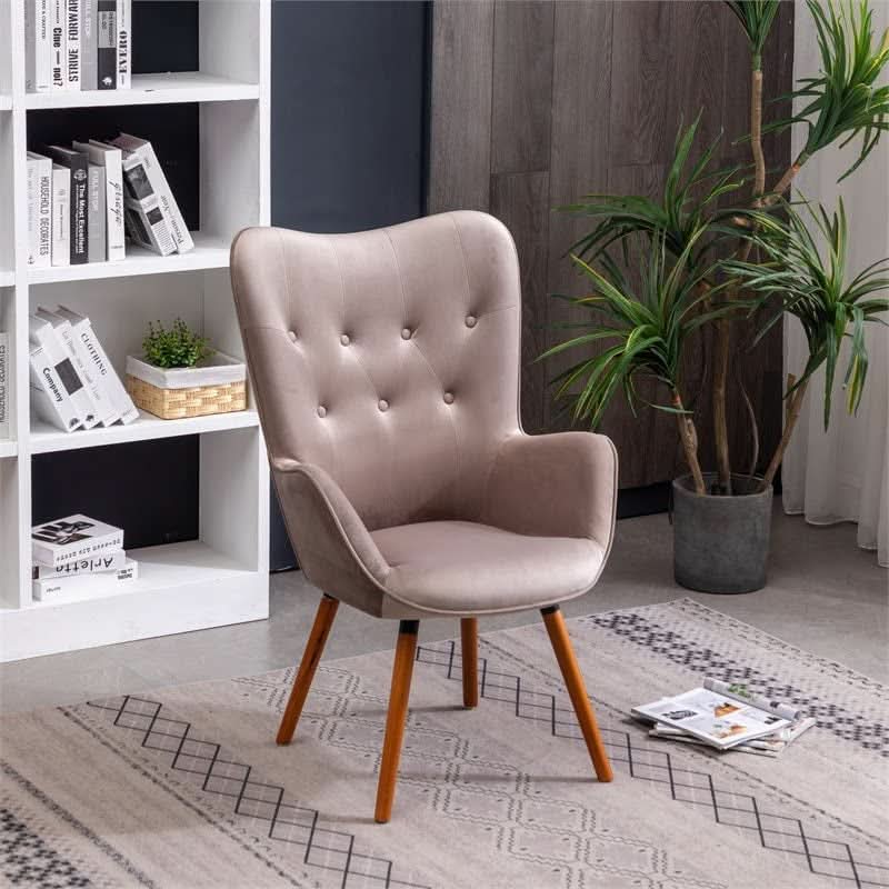 Contemporary Velvet Upholstered Accent Chair Chocolate