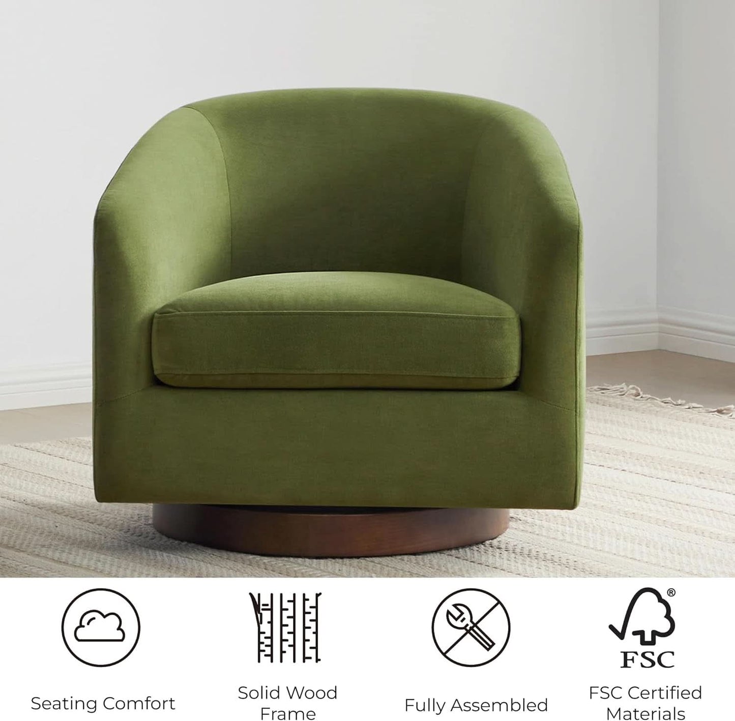 Forest Green Velvet Swivel Accent Chair Collection