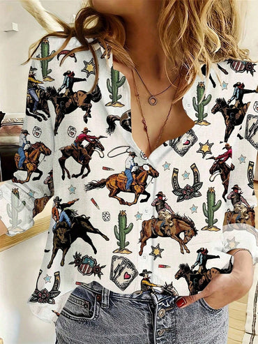 New Womens Long-sleeve Striped Shirt