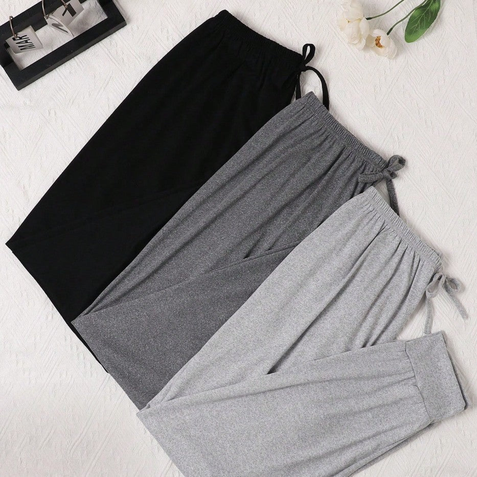 Womens Comfortable Solid-Color Retro Casual Ankle-Fit Pants
