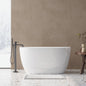 47in Gloss White Acrylic Freestanding Oval Bathtub, Chrome Overflow and Drain