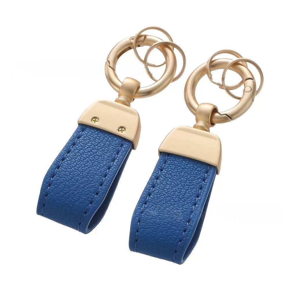 Solid-color Mini Goat-skin Leather Keychain
