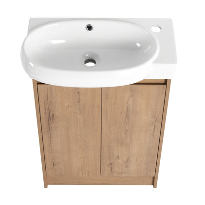 23' Freestanding Bathroom Vanity with Sink, Soft Close Doors
