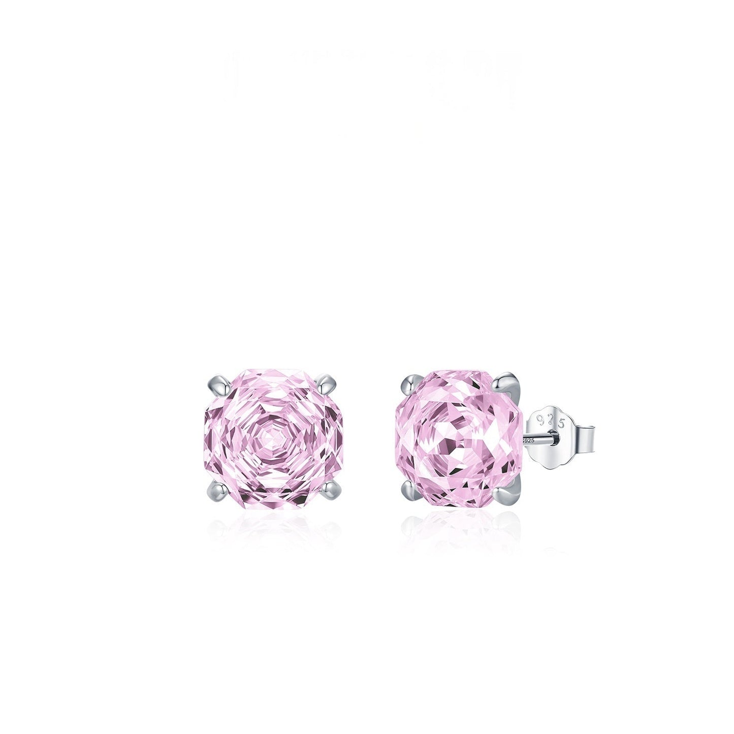 Basic Rose-cut Sparkling Diamond Stud Earrings Unisex Accessory