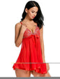 Plus Size Underwear Embroidered Sequins Transparent Suspender Nightdress